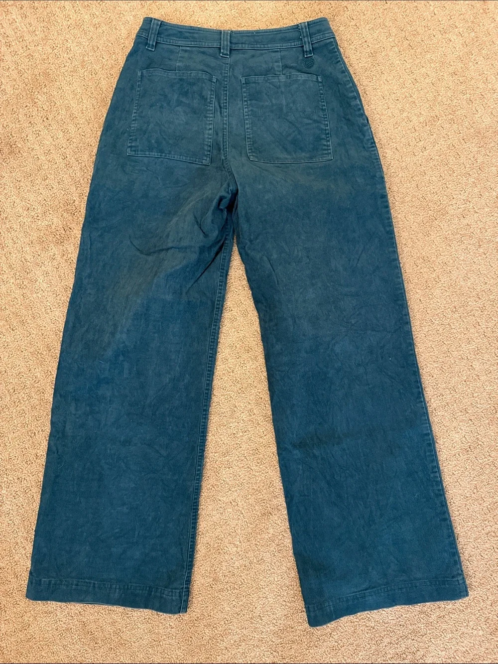 United By Blue High Waist Wide-Leg Corduroy Pants - Teal Blue - Size 2